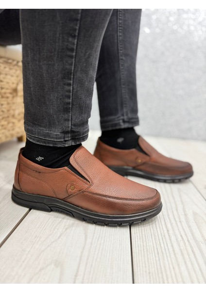 Açık Kahverengi Hakiki Deri Yandan Lastik Detaylı Erkek Ayakkabı fiyatları
