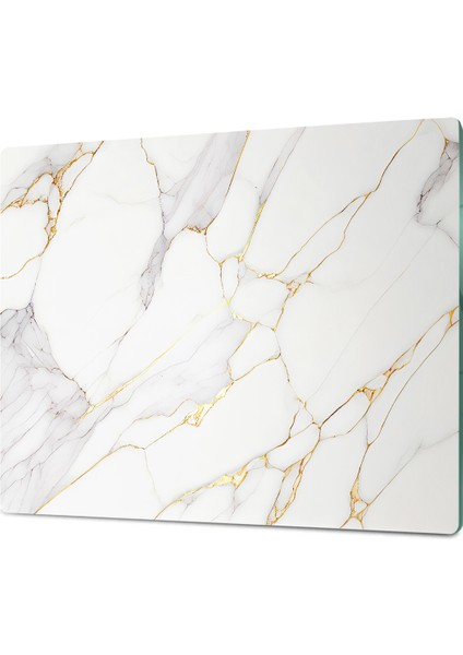 Gold Beyaz Detaylı Mermer Desenli | Temperli Cam Kesme Tahtası - Cam Kesme Tablası 20*30CM fiyatları