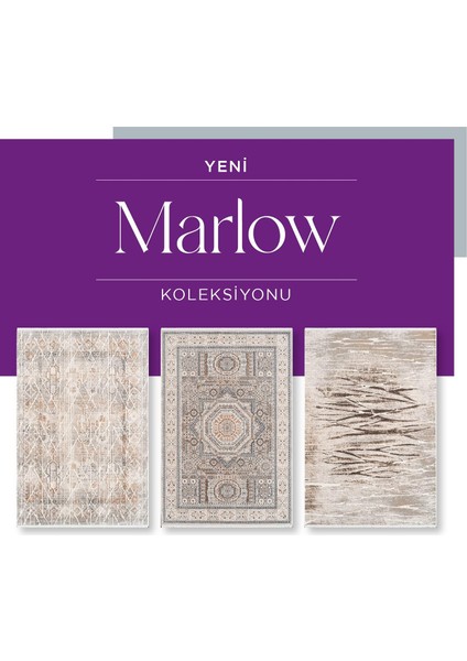 Marlow QJ03A Krem Kahve Akrilik Yumuşak Dokulu Otantik Modern Halı