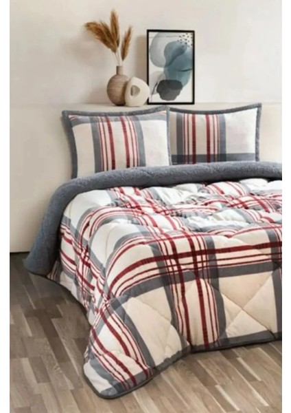 Comforter Set, Çift Kişilik Yorgan Seti (220 x 240)-VERA Kırmızı