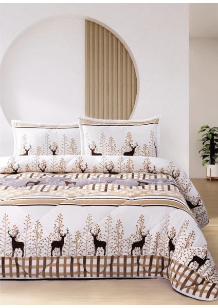 Comforter Set, Çift Kişilik Yorgan Seti (220 x 240)-DEER Bej