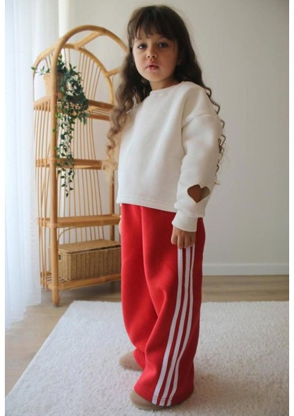 Kalp Desenli Kız Çocuk Çizgili Takım