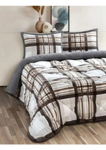 Comforter Set, Çift Kişilik Yorgan Seti (220 x 240)-VERA Gri