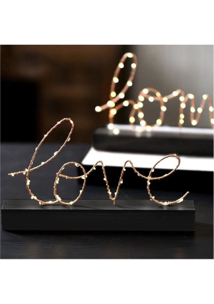 Aşk Love Yazılı Pilli LED Işık Ev Dekor Aydınlatma Lamba