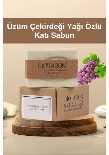 Üzüm Çekirdeği Yağı Özlü Katı Sabun | El Yapımı, E Vitamini ve Antioksidan Zengini