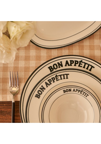 Bon Appetit 44 Parça Yemek ve Kahvaltı Takımı Siyah