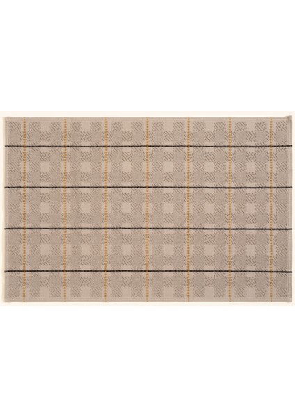 Costa Saçaklı Jakarlı %100 Pamuk Kilim 90X140 cm Bej