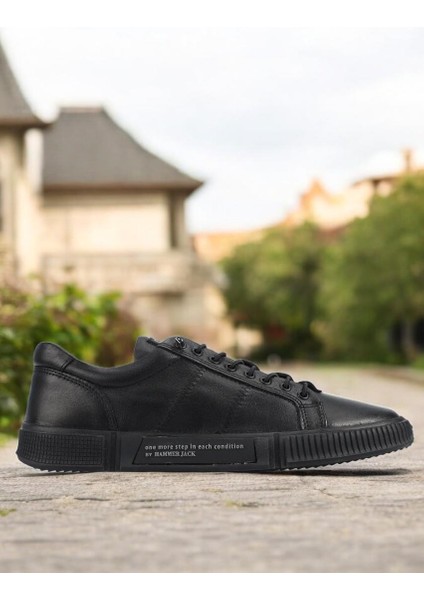102 20250 Basel Siyah Deri Sneaker Erkek Günlük Spor Ayakkabı fiyatları