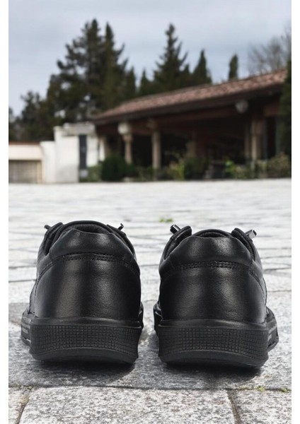102 20250 Basel Siyah Deri Sneaker Erkek Günlük Spor Ayakkabı modelleri