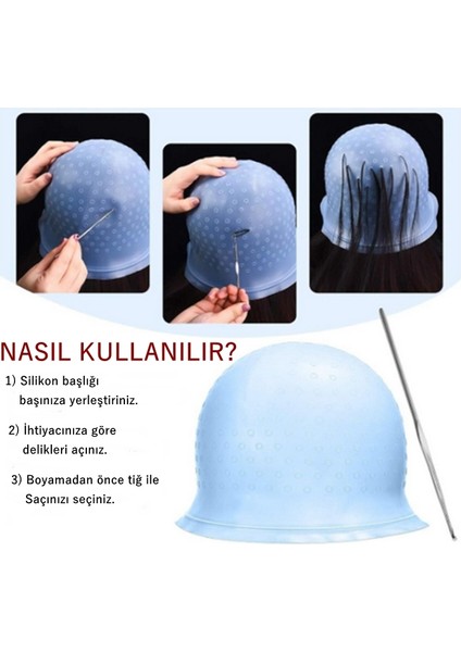 Silikon Saç Boyama Bonesi Delikli Röfle Bonesi - Tiğ Hediyeli Rengarenk Saçlar Için Röfle Bone Pembe fiyatları