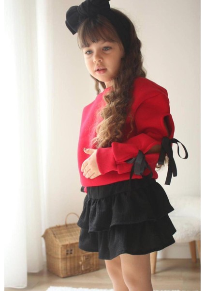 Kız Çocuk Kurdele Detaylı Etek Takım fiyatları