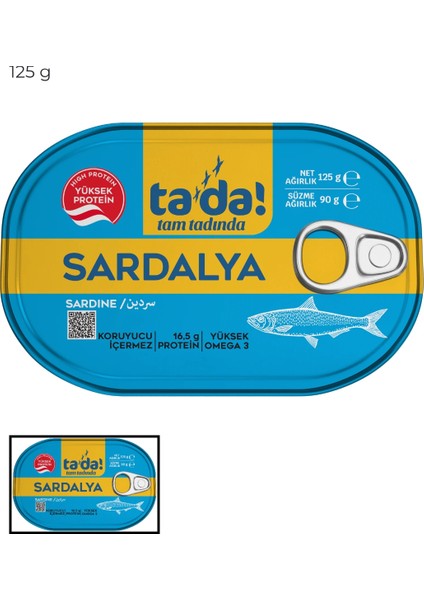 Tada Sardalya Konserve 2 x 125 gr (Hazır Yemek.ton Balığı.şarküteri Deniz Ürünleri.hazır Konserve.)