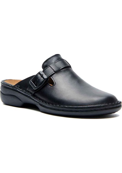/ Raven - Deri Sabo Terlik ( Siyah Leather )