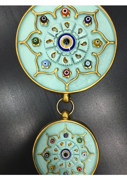 El Yapımı Duvar Süsü Dekoratif İkili Nazarlık Açık Mavi Ev Hediyesi fiyatları