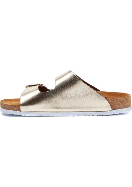/ Bali-Pr - Deri Çift Bantlı Terlik ( Altın Nubuk Deri ) modelleri