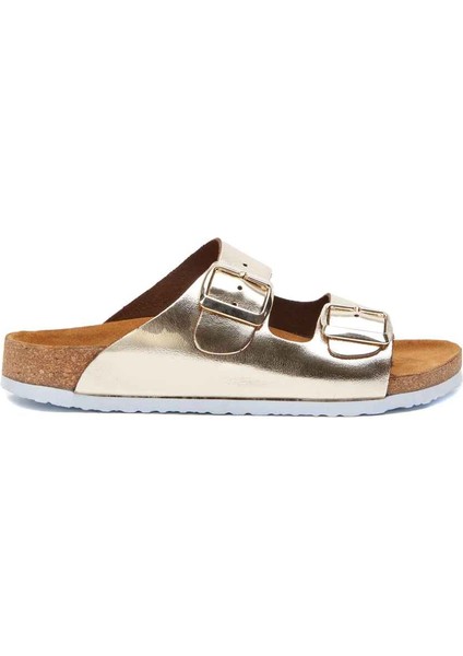/ Bali-Pr - Deri Çift Bantlı Terlik ( Altın Nubuk Deri ) fırsatları