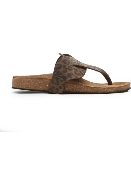 / Silvia - Deri Parmak Arası Terlik ( Leopar Baskılı Deri ) modelleri