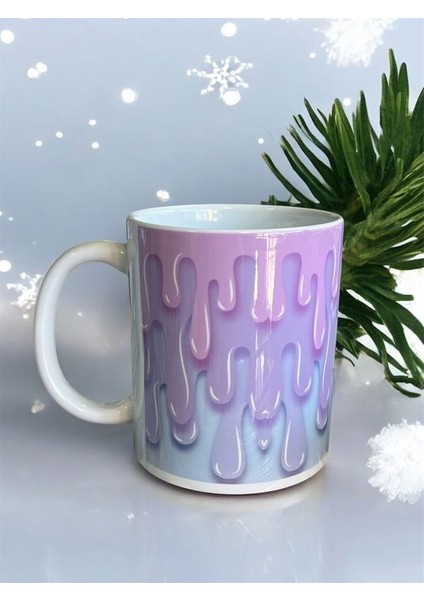 Dondurma Baskılı Kupa Bardak Porselen Kahve Mug