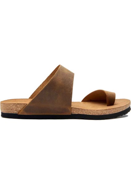 / Nicole - Deri Parmak Arası Terlik ( Taba Yağlı Deri ) fırsatları