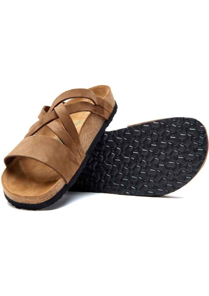 / Mitzi - Deri Çok Bantlı Terlik ( Kum Nubuk Deri ) fiyatları