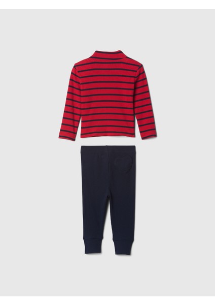 Bebek Kırmızı Fitilli Balıkçı Yaka Outfit Set