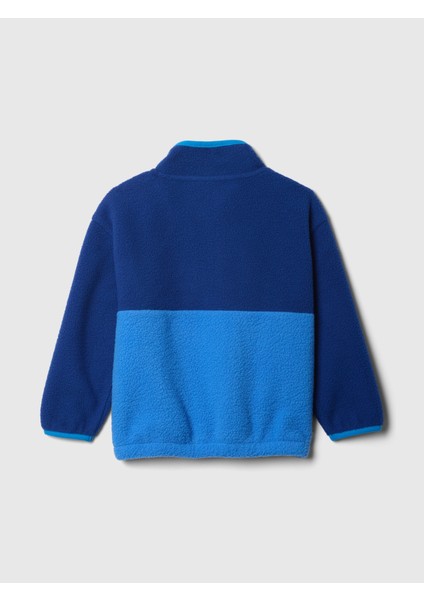 Erkek Bebek Mavi Brannan Bear Işlemeli Sherpa Yarım Fermuarlı Sweatshirt fiyatları