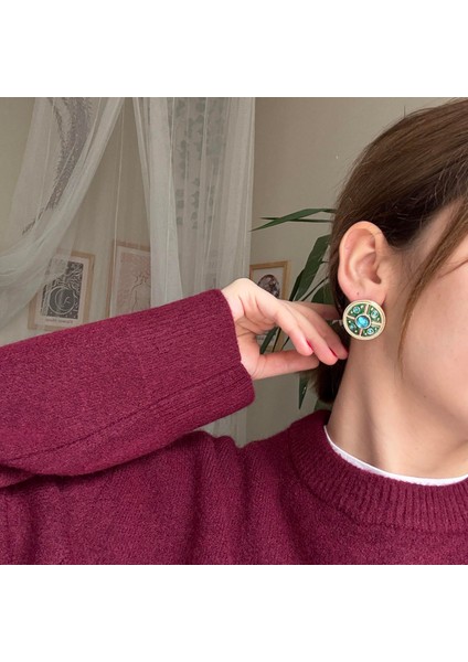 Turkuaz&yeşil Taşlı Vintage Küpe fiyatları