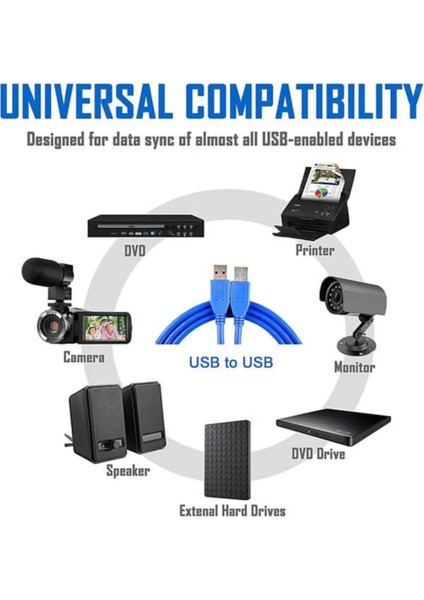 Yeni USB 3.0 Erkek Erkek USB Kablo 50 cm USB 3.0 A Tipi Erkek USB Uzatma Uyumlu Disk Kablosu