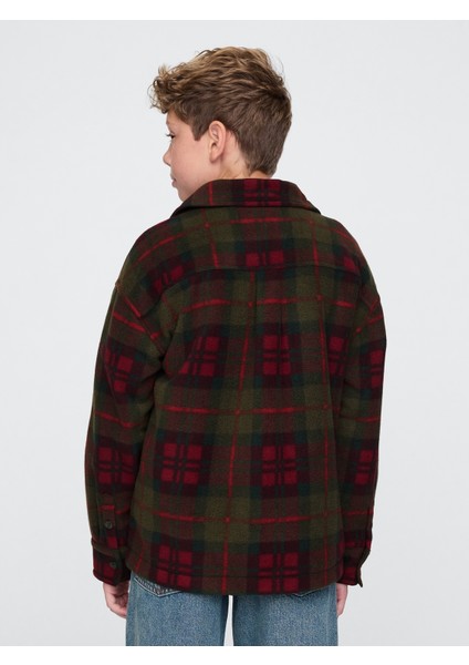 Erkek Çocuk Koyu Yeşil Yarım Fermuarlı Desenli Sweatshirt indirimleri