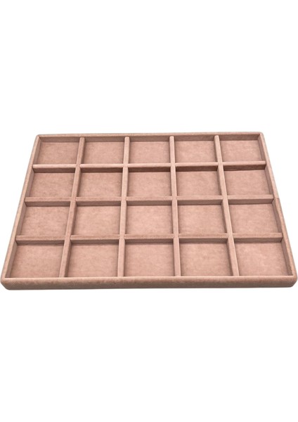 Yerli Üretim Süet Kumaş Pembe Renkli 34/24 cm 20 Bölmeli Çekmece Içi Takı Standı fiyatları