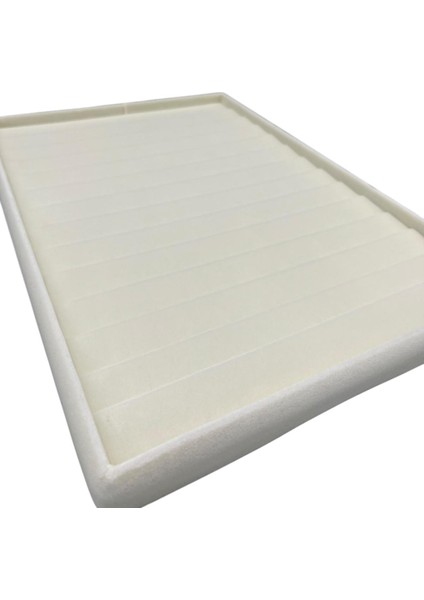 Yerli Üretim Madrid Model Süet Kumaş Krem Renk 34/24 cm Kademeli Çekmece İçi Bileklik Tablası fiyatları