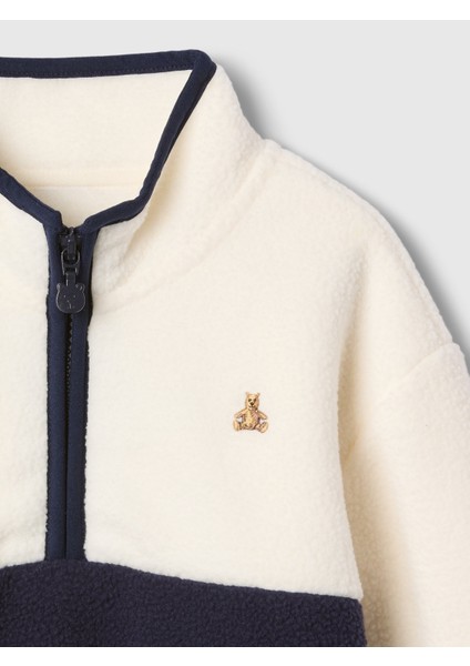 Erkek Bebek Çok Renkli Brannan Bear Işlemeli Sherpa Yarım Fermuarlı Sweatshirt fiyatları