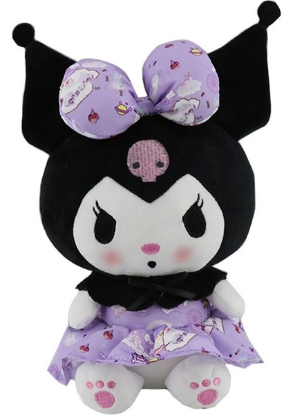 Sanrio Karikatür Animasyon Kurome Peluş Bebek Kararmış Küçük Şeytan Bebek Kız Kalp Hediye Peluş Oyuncak (Yurt Dışından)