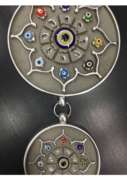 El Yapımı Duvar Süsü Dekoratif İkili Nazarlık ANTRASİT Ev Hediyesi fiyatları