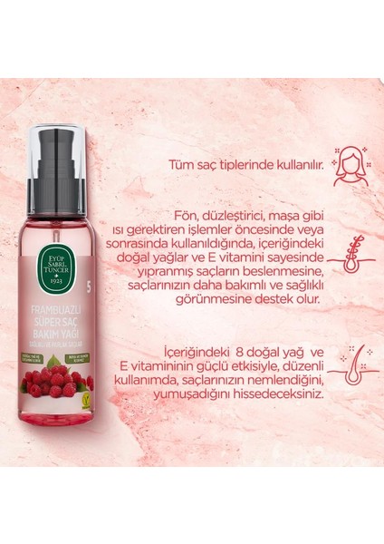 Saç Bakım Yağı 100 Ml, Bakım Spreyi 210 ml Frambuaz ve Rosie Hediye