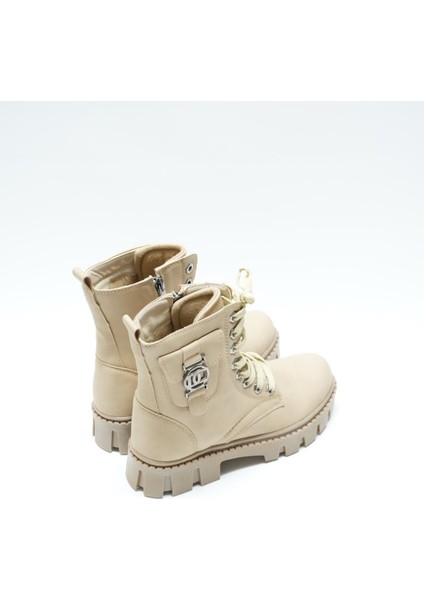 Almera Içi Yünlü Yüksek Boğaz Kadın Bot, Krem (Ladik)