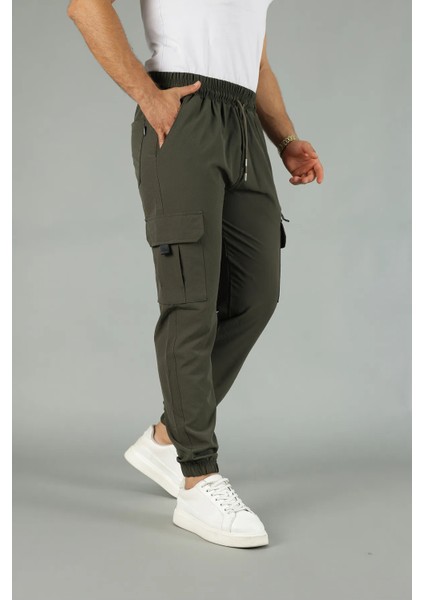 Paraşüt Kumaş Lastik Paça Kargo Cepli Fermuar Detaylı Dar Kesim Jogger Pantolon