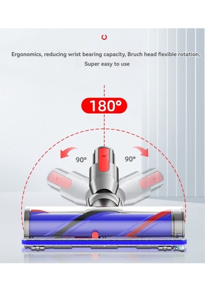 Dyson Sert Zemin Süpürgesi LED Işıklı V Şekli Turbo Aparatı (Yurt Dışından)
