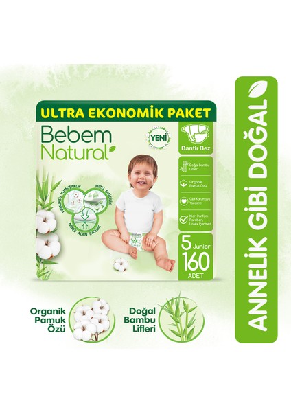 Bebek Bezi 5 Beden Junior Ultra Ekonomik Paket 160 Adet