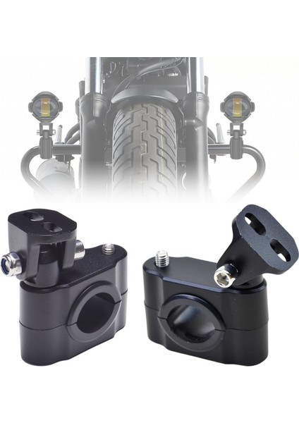 Motosiklet Gidon Koruma Demiri Sis Farı Montaj Ayağı 2 Adet Alüminyum Braket 18-32MM AYARLANABILIR