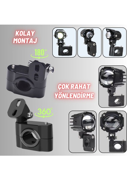 Motosiklet Gidon Koruma Demiri Sis Farı Montaj Ayağı 2 Adet Alüminyum Braket 18-32MM AYARLANABILIR modelleri
