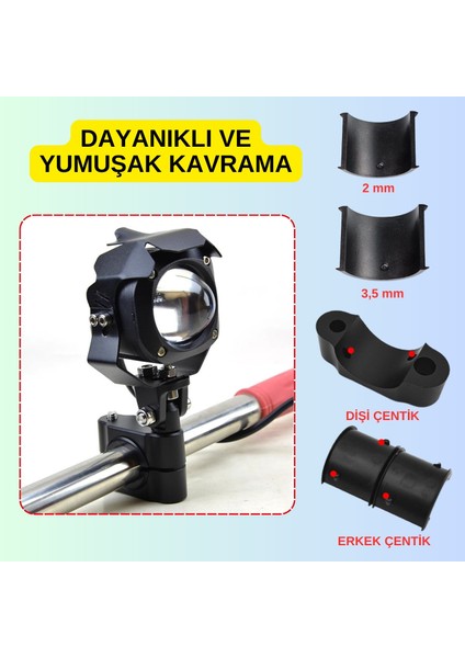 Motosiklet Gidon Koruma Demiri Sis Farı Montaj Ayağı 2 Adet Alüminyum Braket 18-32MM AYARLANABILIR fırsatları