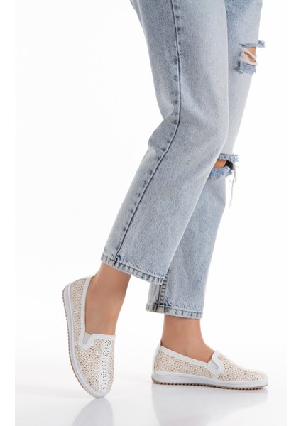 Kadın Emil Shoes Beyaz Günlük Yumuşak Ortopedik Günlük Babet Ayakkabı fırsatları