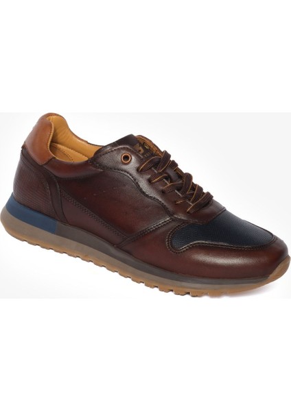 Erkek Kahverengi Hakiki Deri Sneaker Ayakkabı 4K1UA16452