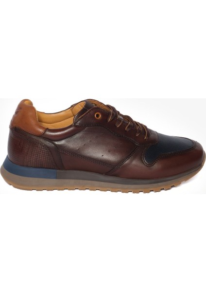Erkek Kahverengi Hakiki Deri Sneaker Ayakkabı 4K1UA16452