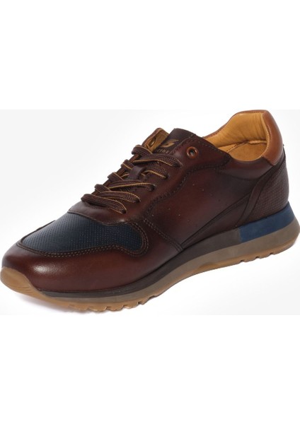 Erkek Kahverengi Hakiki Deri Sneaker Ayakkabı 4K1UA16452