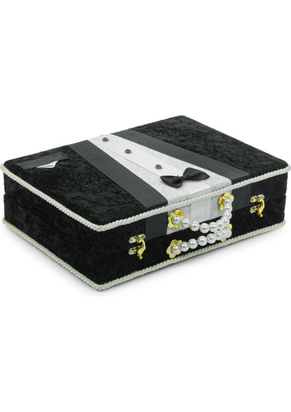 Damat Bohçası Için Çeyizlik Kadife Sandık Siyah fiyatları