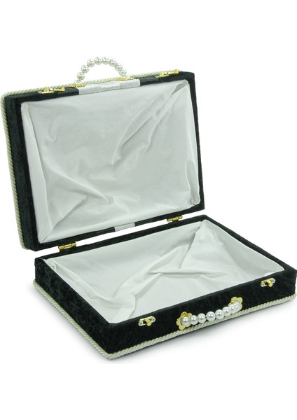 Damat Bohçası Için Çeyizlik Kadife Sandık Siyah modelleri