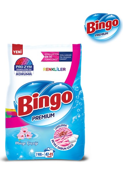 Bingo premium Toz Çamaşır Deterjanı 7 kg Renkli 2'li