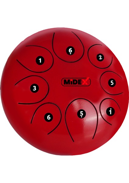 TD-108RD Çelik Dil Davul Handpan 10 İnç 8 Ton Steel Tongue Drum Full Set